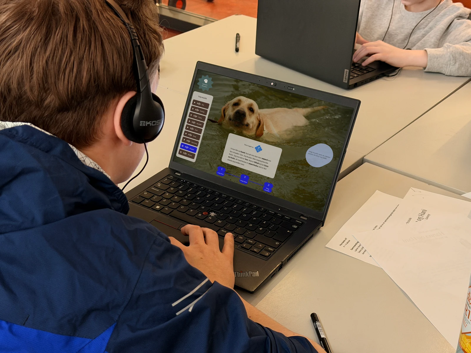 Elev tester aktiviteten Blank tekst