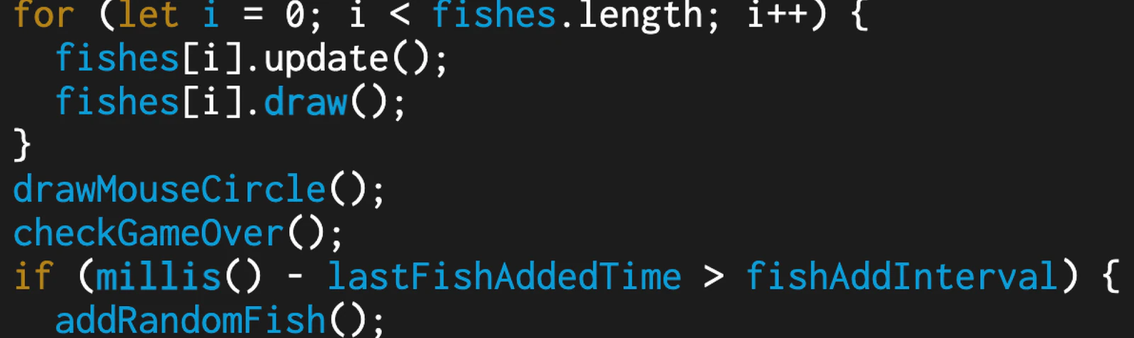 JavaScript code for game logic and animation