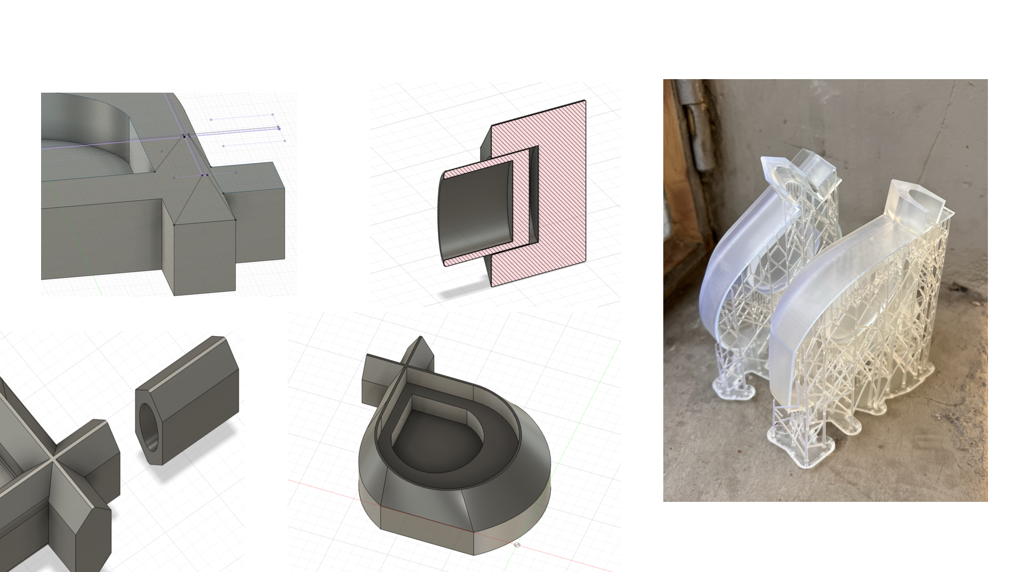 CAD form studies and physical prototype of the diffuser