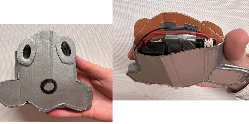 Cardboard controller and micro:bit used as a physical prototype