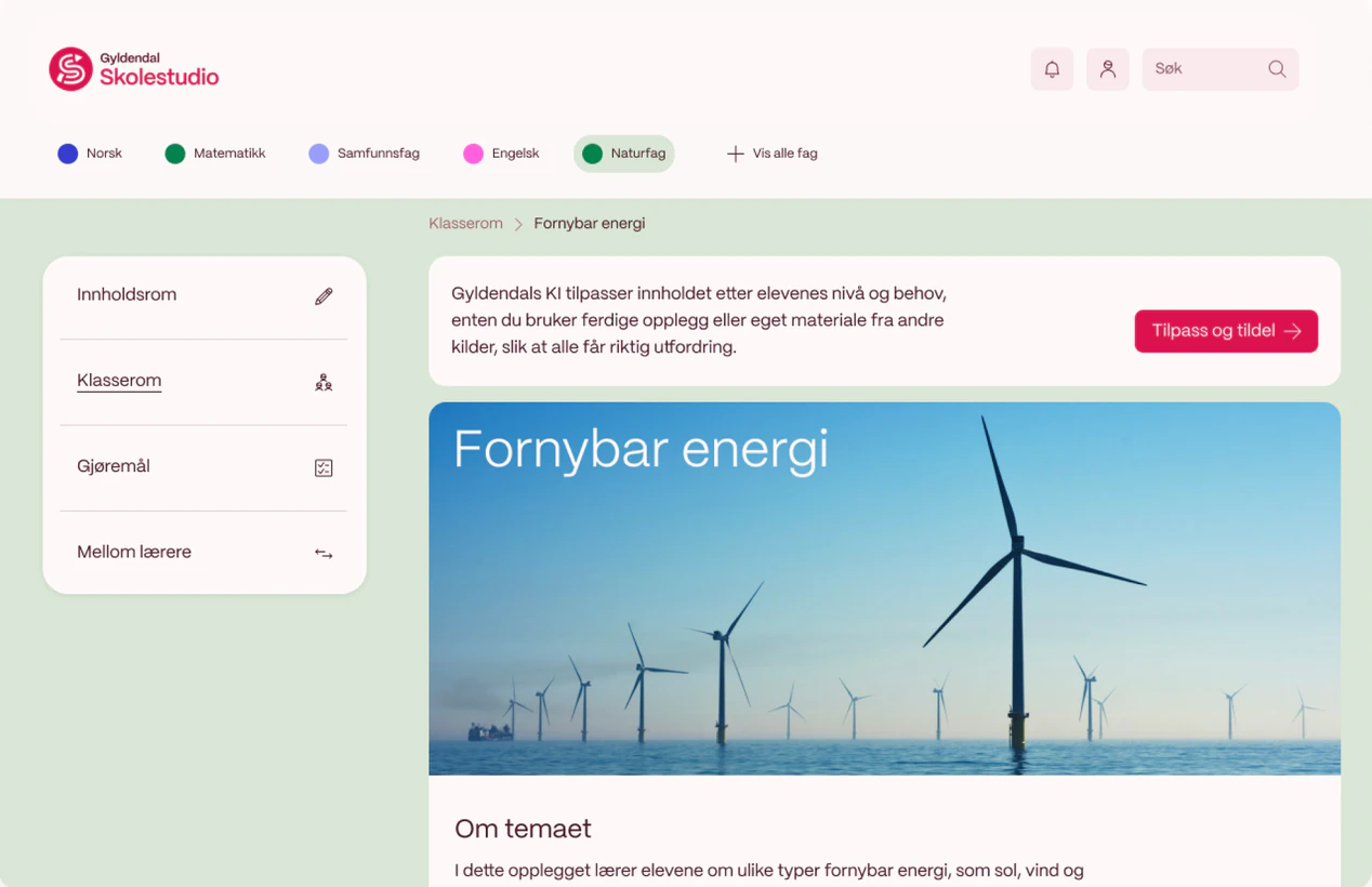 Skolestudio concept featuring Renewable Energy